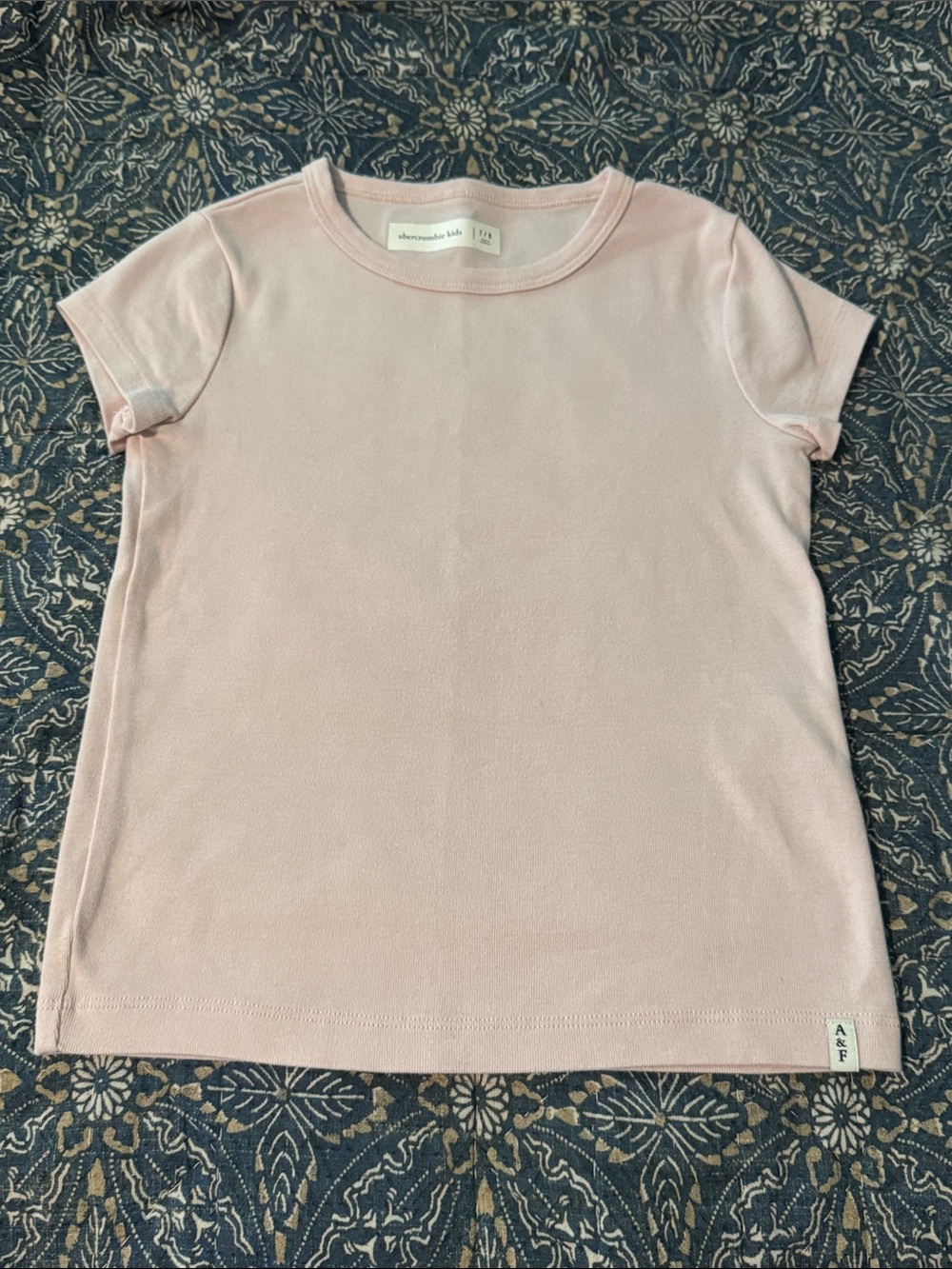 abercrombie kids - pale pink girls short sleeve tee 7/8
